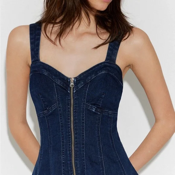Free People Delancey Flare Denim Romper - Picture 3 of 6